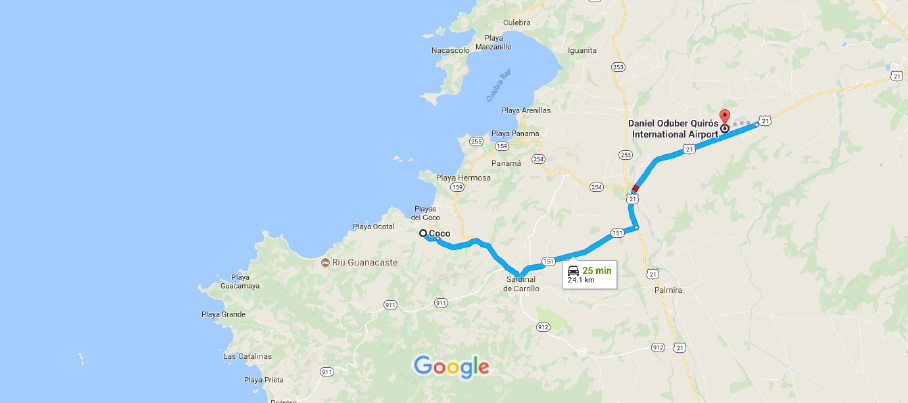 directions to the LIR airport