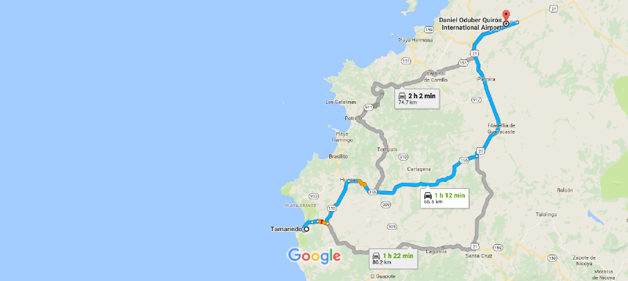 directions to the LIR airport
