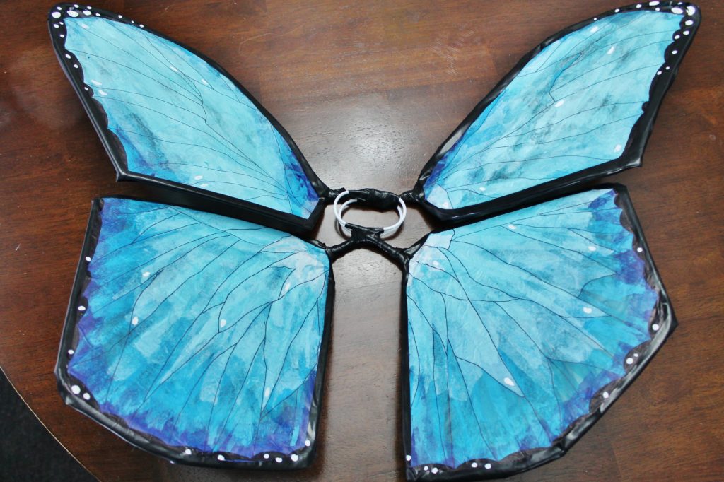 DIY Costa Rica morpho butterfly costume