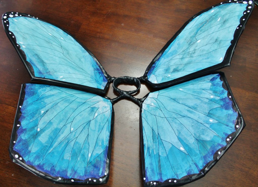 DIY Costa Rica morpho butterfly costume