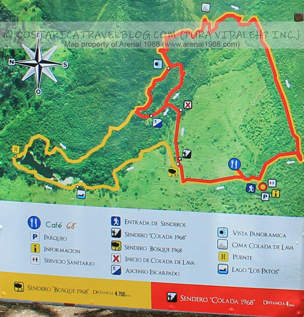 Arenal 1968 Trail Map