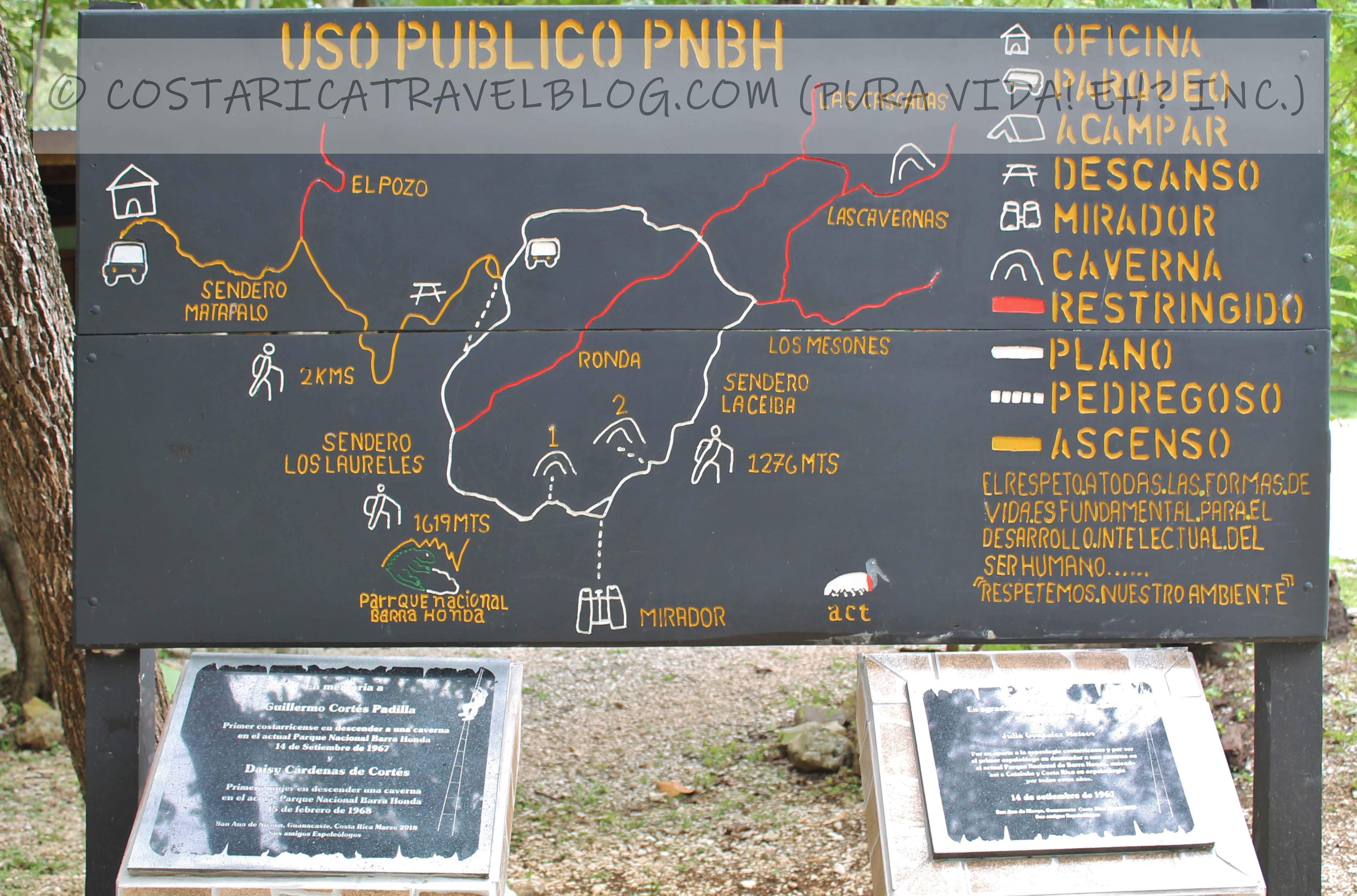 Barra Honda National Park Trail Map