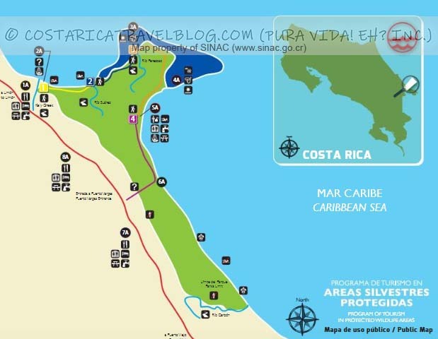 Cahuita National Park Trail Map