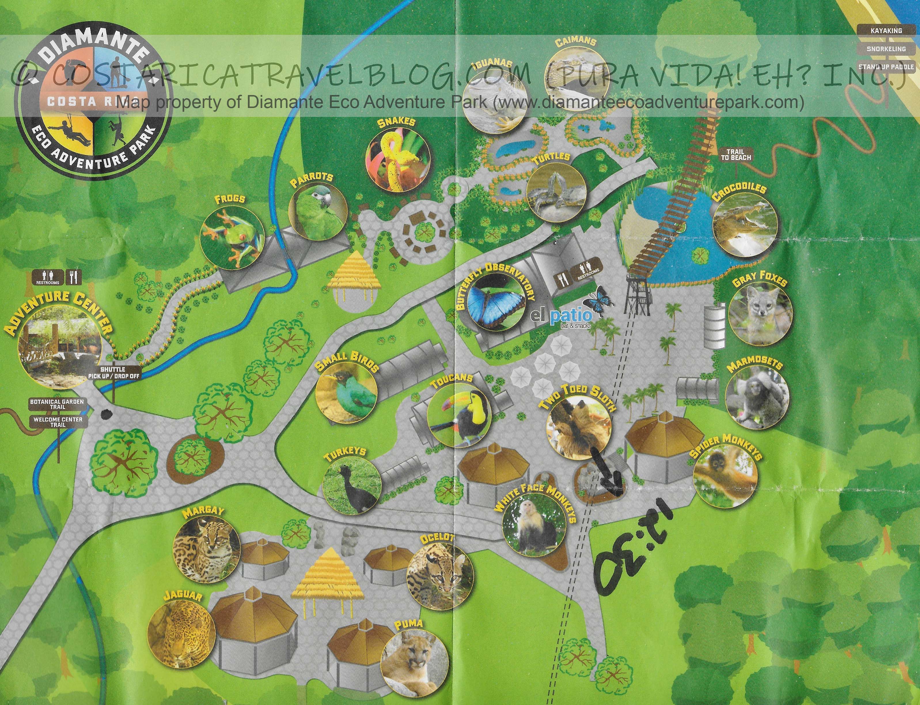 Diamante Eco Adventure Park Map