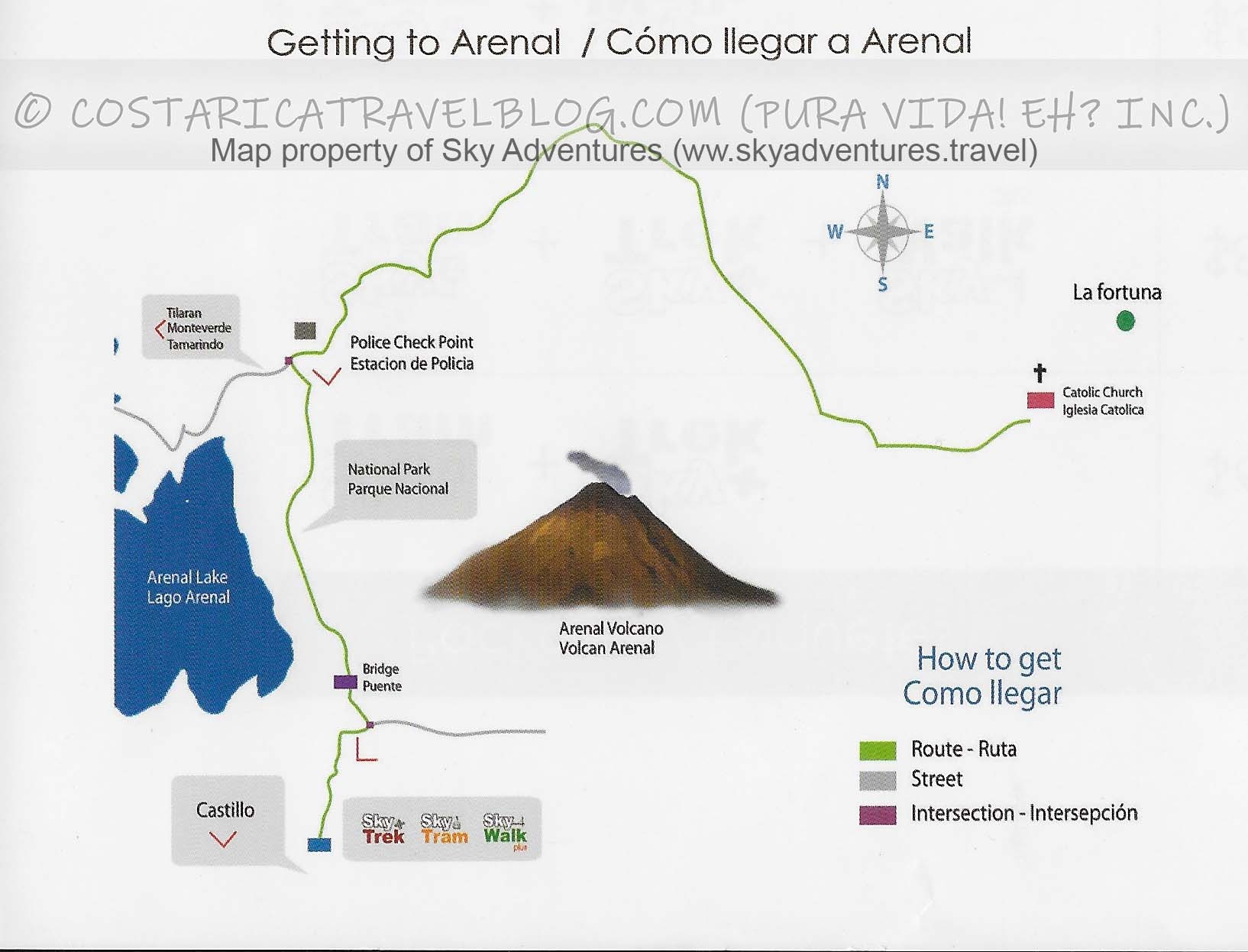 Sky Adventures Arenal Park Map