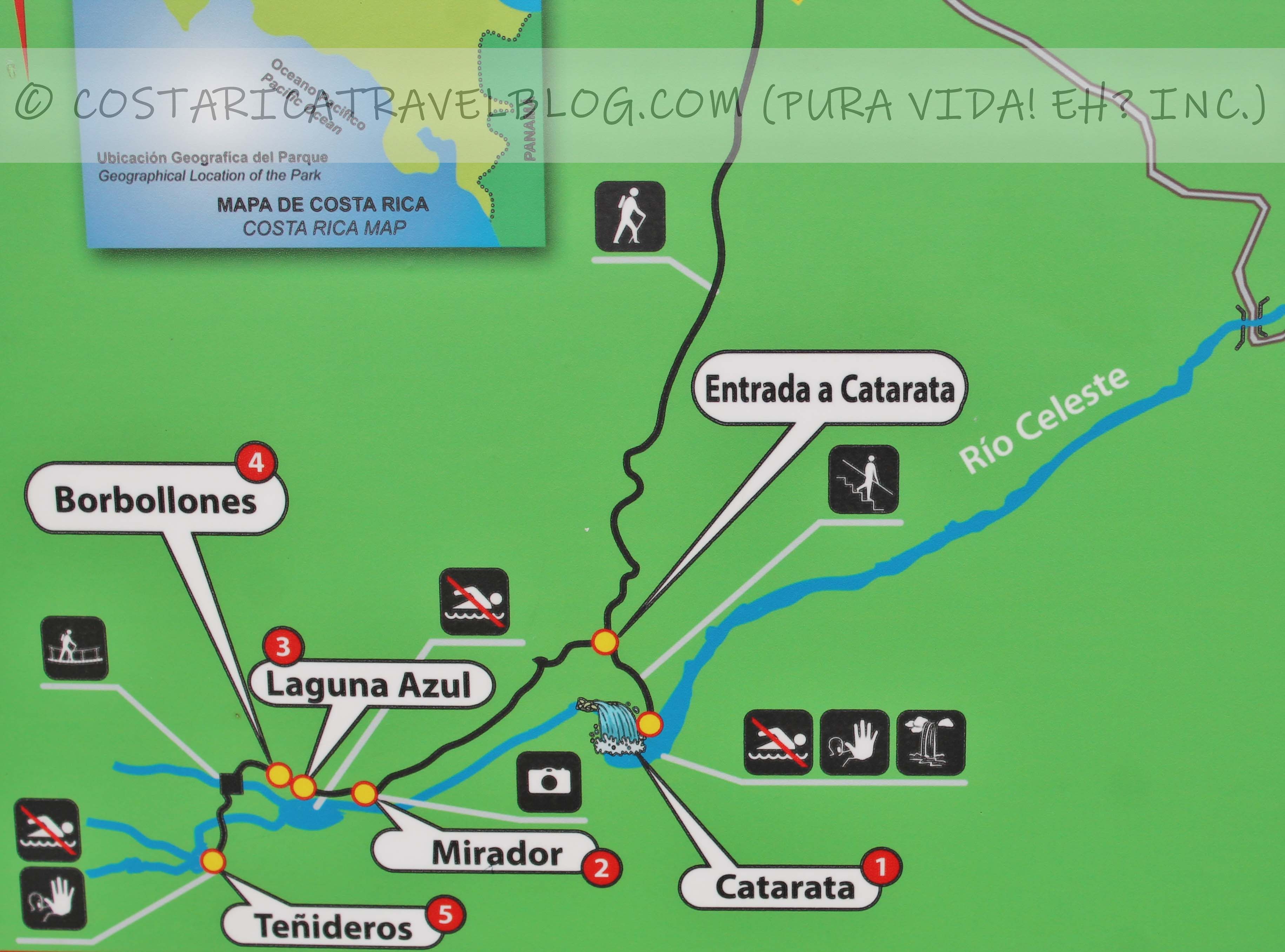 Tenorio Volcano National Park Trail Map