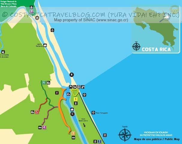 Tortuguero National Park Trail Map