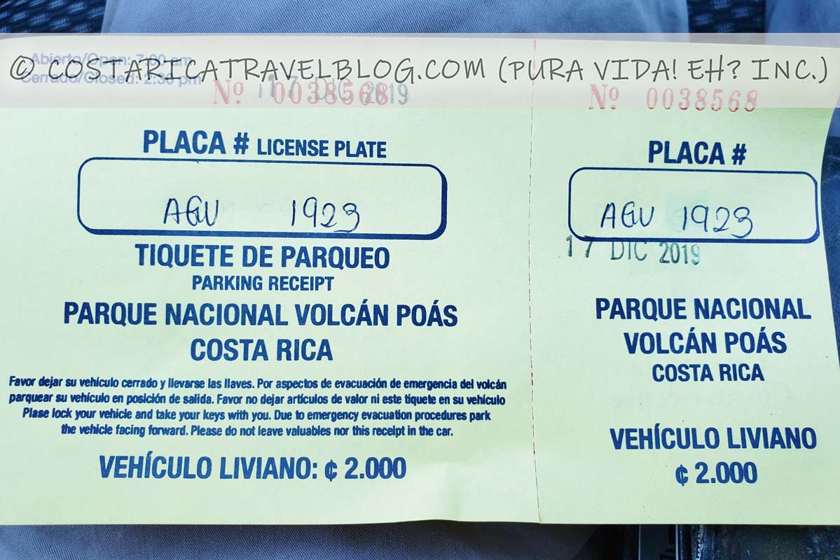 how to reserve the Poas Volcano National Park