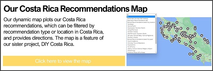 Costa Rica Recommendations Map